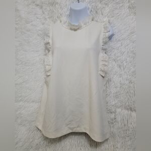 Ann Taylor Cream Lace Trim Blouse